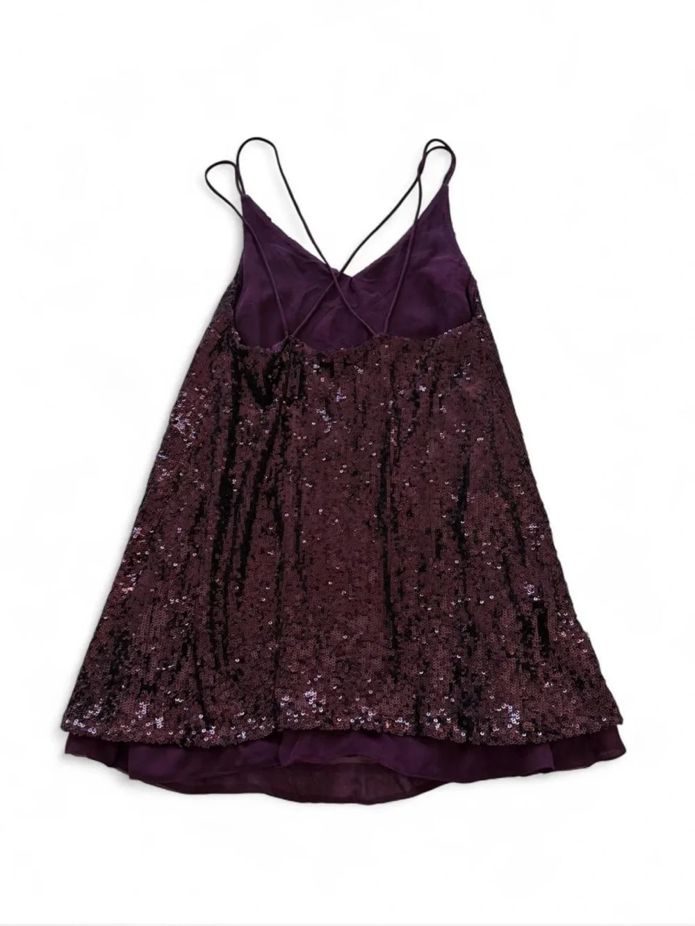 Free People Plum Sequin Mini Slip Dress